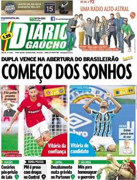 Capa do jornal Diário Gaúcho 16/04/2018