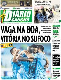 Capa do jornal Diário Gaúcho 16/05/2018