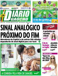 Capa do jornal Diário Gaúcho 17/01/2018