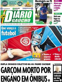 Capa do jornal Diário Gaúcho 17/03/2018