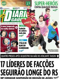 Capa do jornal Diário Gaúcho 17/07/2018