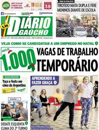Capa do jornal Diário Gaúcho 17/10/2018