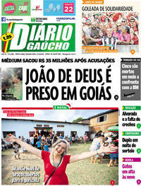 Capa do jornal Diário Gaúcho 17/12/2018