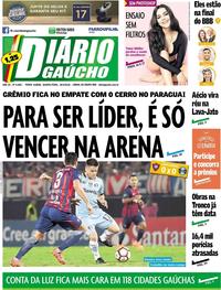 Capa do jornal Diário Gaúcho 18/04/2018