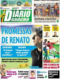 Capa do jornal Diário Gaúcho 19/02/2018