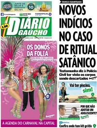 Capa do jornal Diário Gaúcho 20/01/2018