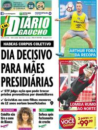 Capa do jornal Diário Gaúcho 20/02/2018