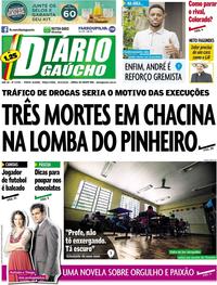 Capa do jornal Diário Gaúcho 20/03/2018