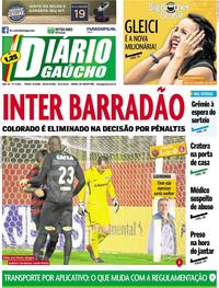 Capa do jornal Diário Gaúcho 20/04/2018