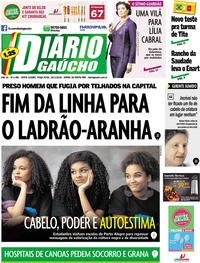 Capa do jornal Diário Gaúcho 20/11/2018