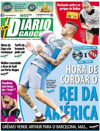 Capa do jornal Diário Gaúcho 21/02/2018