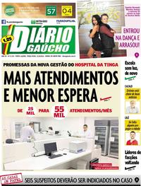 Capa do jornal Diário Gaúcho 21/08/2018