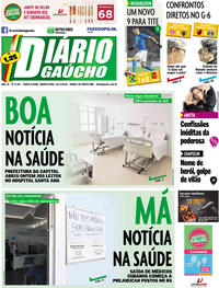 Capa do jornal Diário Gaúcho 21/11/2018