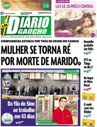 Capa do jornal Diário Gaúcho 22/08/2018