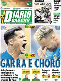 Capa do jornal Diário Gaúcho 23/06/2018