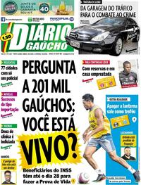 Capa do jornal Diário Gaúcho 24/02/2018