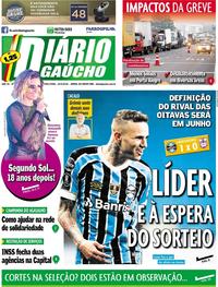 Capa do jornal Diário Gaúcho 24/05/2018