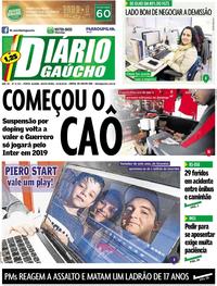 Capa do jornal Diário Gaúcho 24/08/2018