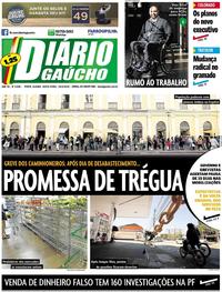 Capa do jornal Diário Gaúcho 25/05/2018