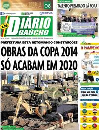 Capa do jornal Diário Gaúcho 25/06/2018