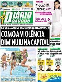 Capa do jornal Diário Gaúcho 26/01/2018