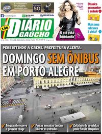 Capa do jornal Diário Gaúcho 26/05/2018