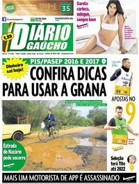 Capa do jornal Diário Gaúcho 26/07/2018
