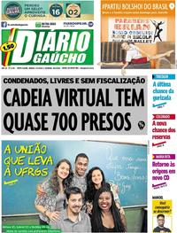 Capa do jornal Diário Gaúcho 27/01/2018