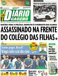 Capa do jornal Diário Gaúcho 27/06/2018