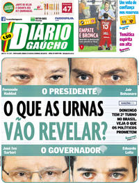 Capa do jornal Diário Gaúcho 27/10/2018