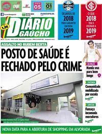 Capa do jornal Diário Gaúcho 27/11/2018