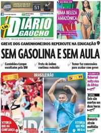 Capa do jornal Diário Gaúcho 28/05/2018