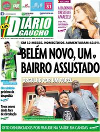 Capa do jornal Diário Gaúcho 28/12/2018
