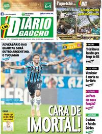 Capa do jornal Diário Gaúcho 29/08/2018
