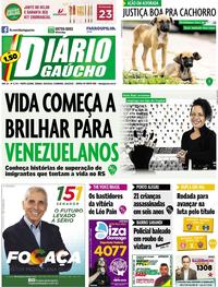 Capa do jornal Diário Gaúcho 29/09/2018