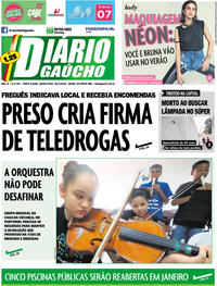 Capa do jornal Diário Gaúcho 29/11/2018
