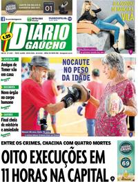 Capa do jornal Diário Gaúcho 30/03/2018