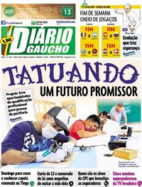 Capa do jornal Diário Gaúcho 30/06/2018