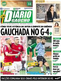 Capa do jornal Diário Gaúcho 30/07/2018