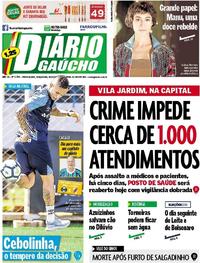 Capa do jornal Diário Gaúcho 30/10/2018