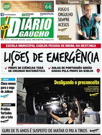 Capa do jornal Diário Gaúcho 31/08/2018