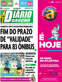 Capa do jornal Diário Gaúcho 01/02/2019
