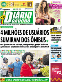 Capa do jornal Diário Gaúcho 01/03/2019
