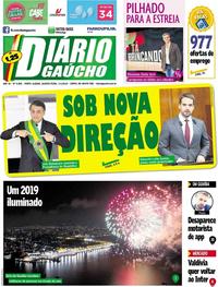 Capa do jornal Diário Gaúcho 02/01/2019