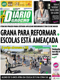 Capa do jornal Diário Gaúcho 03/05/2019