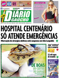 Capa do jornal Diário Gaúcho 07/05/2019