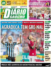 Capa do jornal Diário Gaúcho 08/04/2019