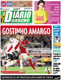 Capa do jornal Diário Gaúcho 08/05/2019