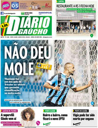 Capa do jornal Diário Gaúcho 09/05/2019