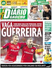 Capa do jornal Diário Gaúcho 10/04/2019